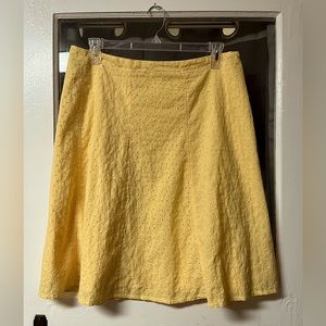 Yellow Eyelet Lace Skirt